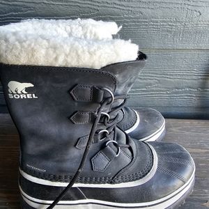 Sorel Black Leather Snow  Boots Women's US sz. 9